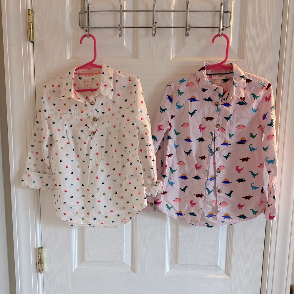 Cat & Jack long sleeve girls button down shirt